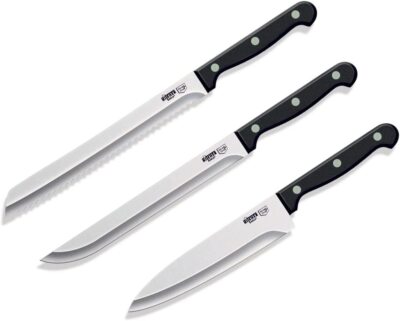 KITCHENTOOLS Messer Set Brotmesser Kochmesser Fleischmesser Edelstahl 3-teilig 