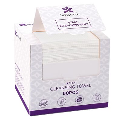 Serenorch Disposable Face Towels 10'' x 12'' Ultra Thick Face Towelettes for Se...