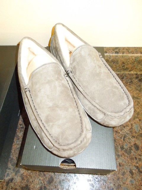mens ugg ascot slippers charcoal