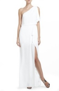 white bcbg gown