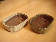 2 Pots en terre cuite émaillée pour Banzaï