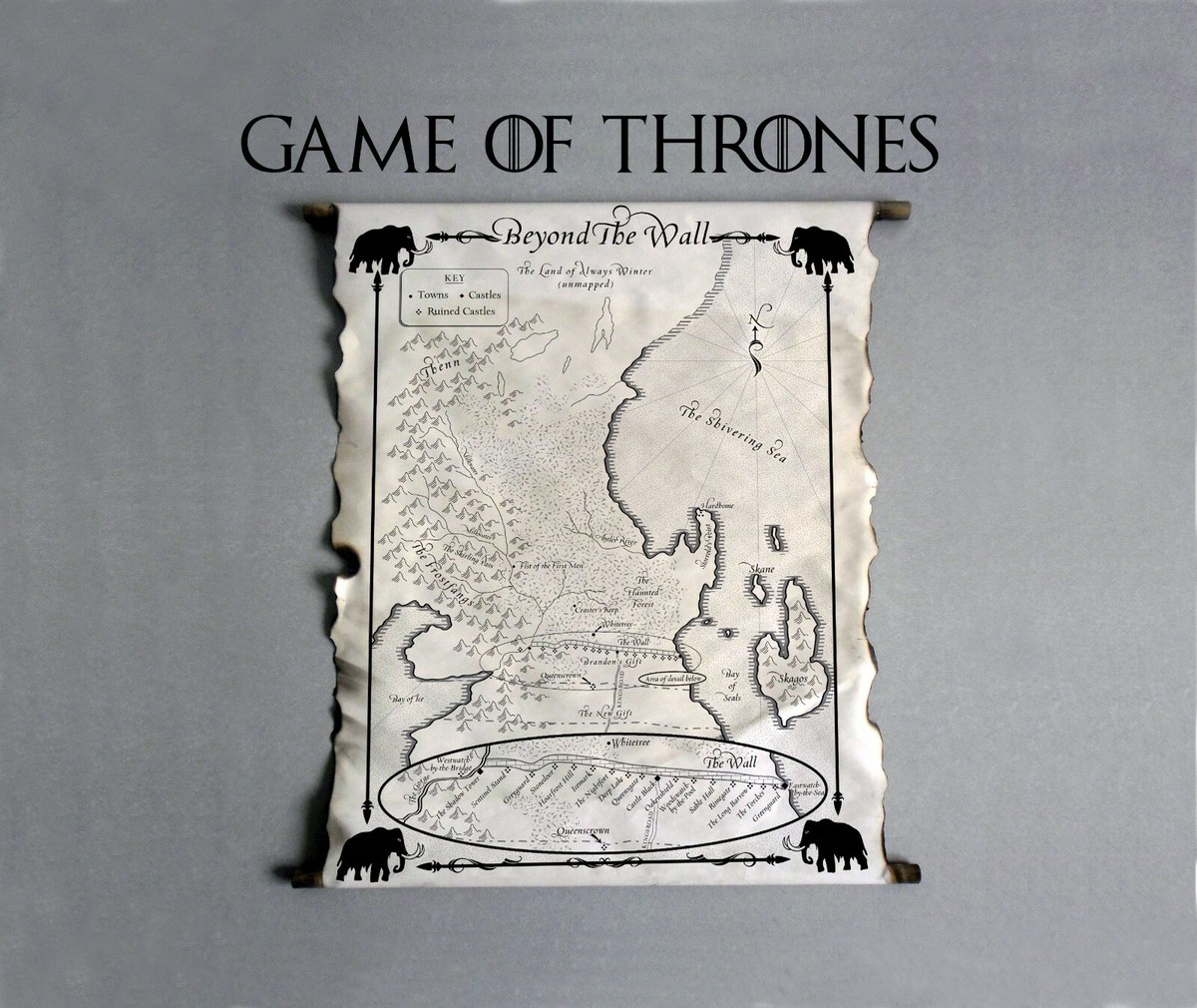 Beyond the Wall Map Game of Thrones, Westeros Map, Essos Map House