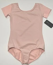 Theatricals Dancewear Leotard Bodysuit Short Sleeve SS TH5502C Pink New Nwt Girl