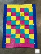 Multi Colored Baby Quilt / Vintage Baby Blanket / Small Lap Blanket /