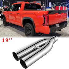 2.5" In 3.5" Out 19" Long Dual Exhaust Tip Blast Pipe Muffler For Toyota Tundra