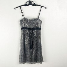 JESSICA McCLINTOCK For Gunne Sax Black Sequin Bow Waist Accent Dress, Size 1