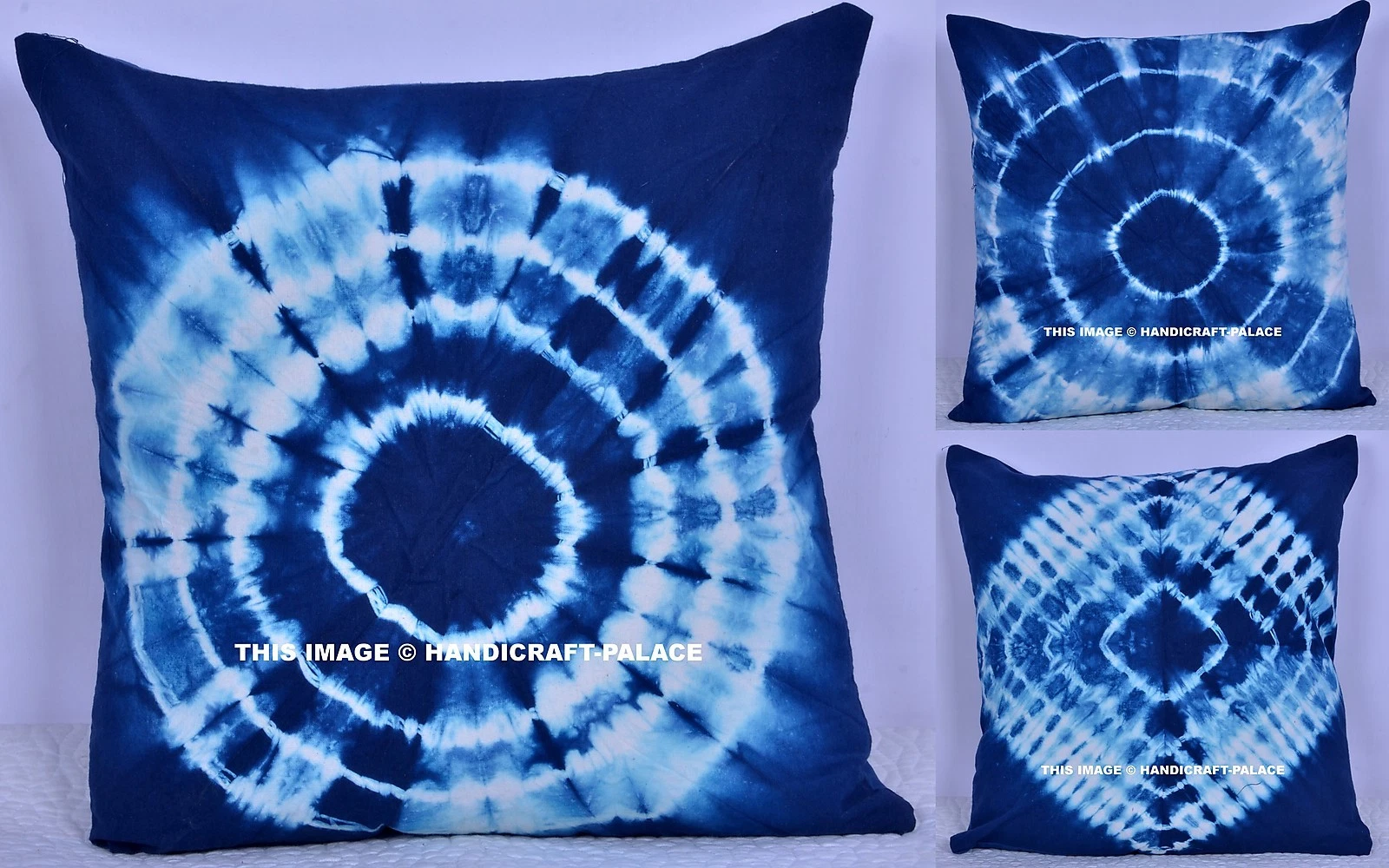 Indigo Tie Dye Shibori Cushion Cover Ethnic Indien Sofa Cases Boho Shams Throw