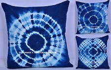 Indigo Cravatta Tintura Shibori Copricuscino Etnico Indiano Divano Casi Boho