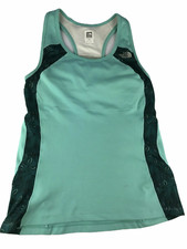 The North Face TNF Turquoise Blue Green Tank Top, Racerback Built-In Bra Medium