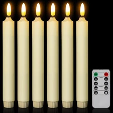 NURADA Flameless Taper Candles with Remote Timer - Flickering Real Wax LED El...