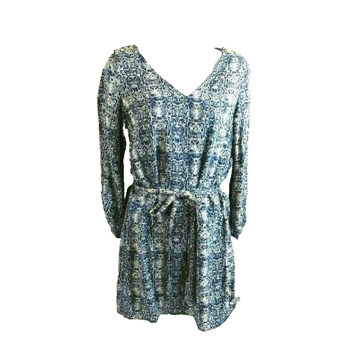 It Hippie Womens Lightweight Dress Small Navy Blue Long Sleeve