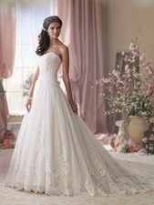 David Tutera for Mon Cheri 114275–Color: Ivory/Stone--Size 16