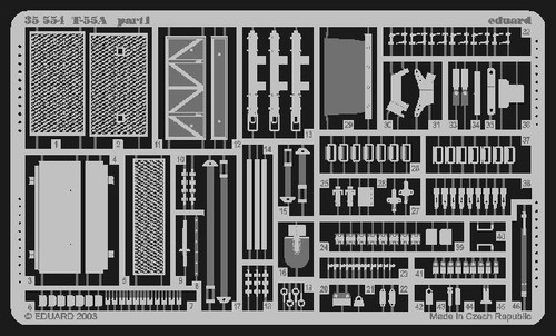 Pezzi incisivi fotografici Eduard carro armato T-55A set dettaglio 1:35 per kit Tamiya 35554 - Foto 2 di 10