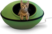 Enclosed Cat Cave Pod Pet Bed Big Heated Easy Clean Indoor 22"Lx22"Wx11.5" NEW