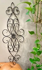 37" Decorative Tuscan Rustic Old World Scroll Pediment Iron Wall Grille Art BIG!