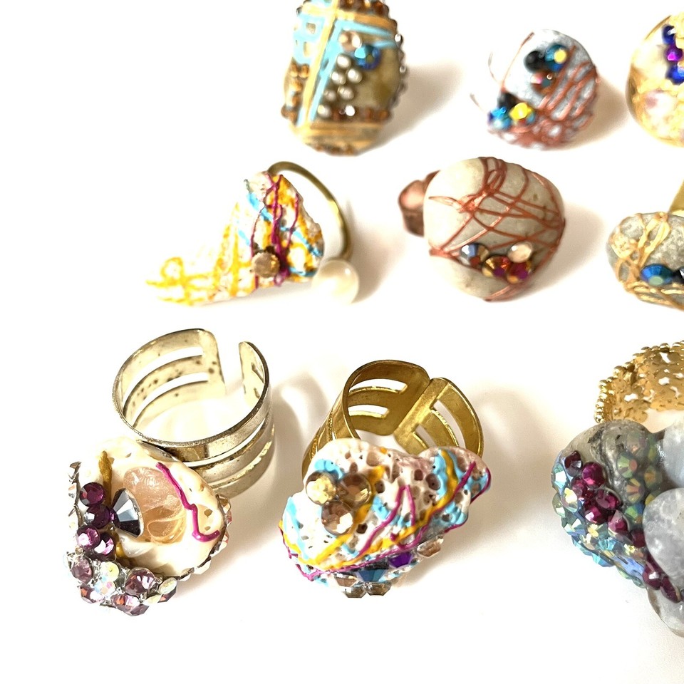 Geometric Rocks With Texture Jewelry Lot Rings FASHION STONES Free Shipping buy it now | eBay