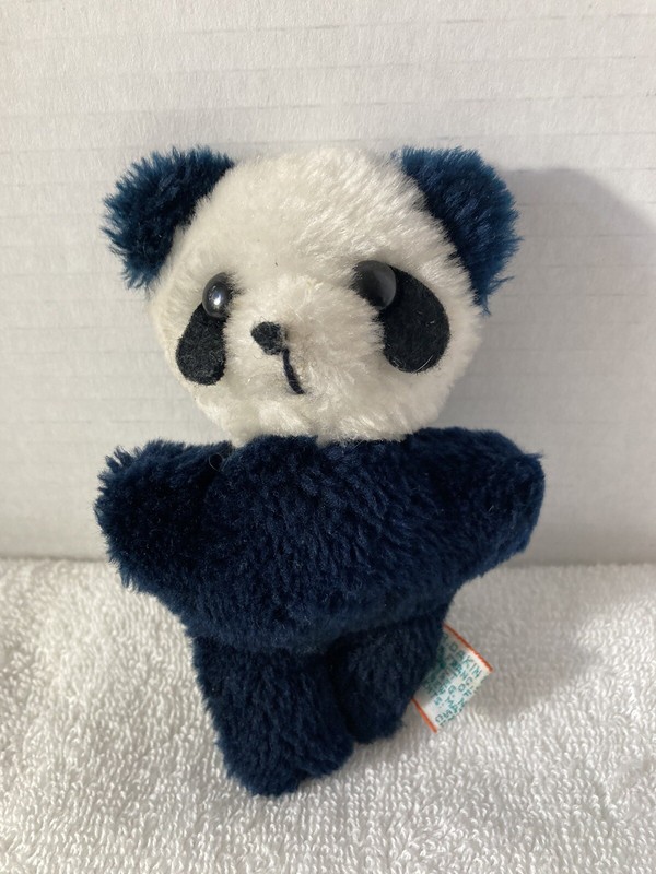 Vintage Dakin 1978 Panda Mini Plush Stuffed Animal Black White