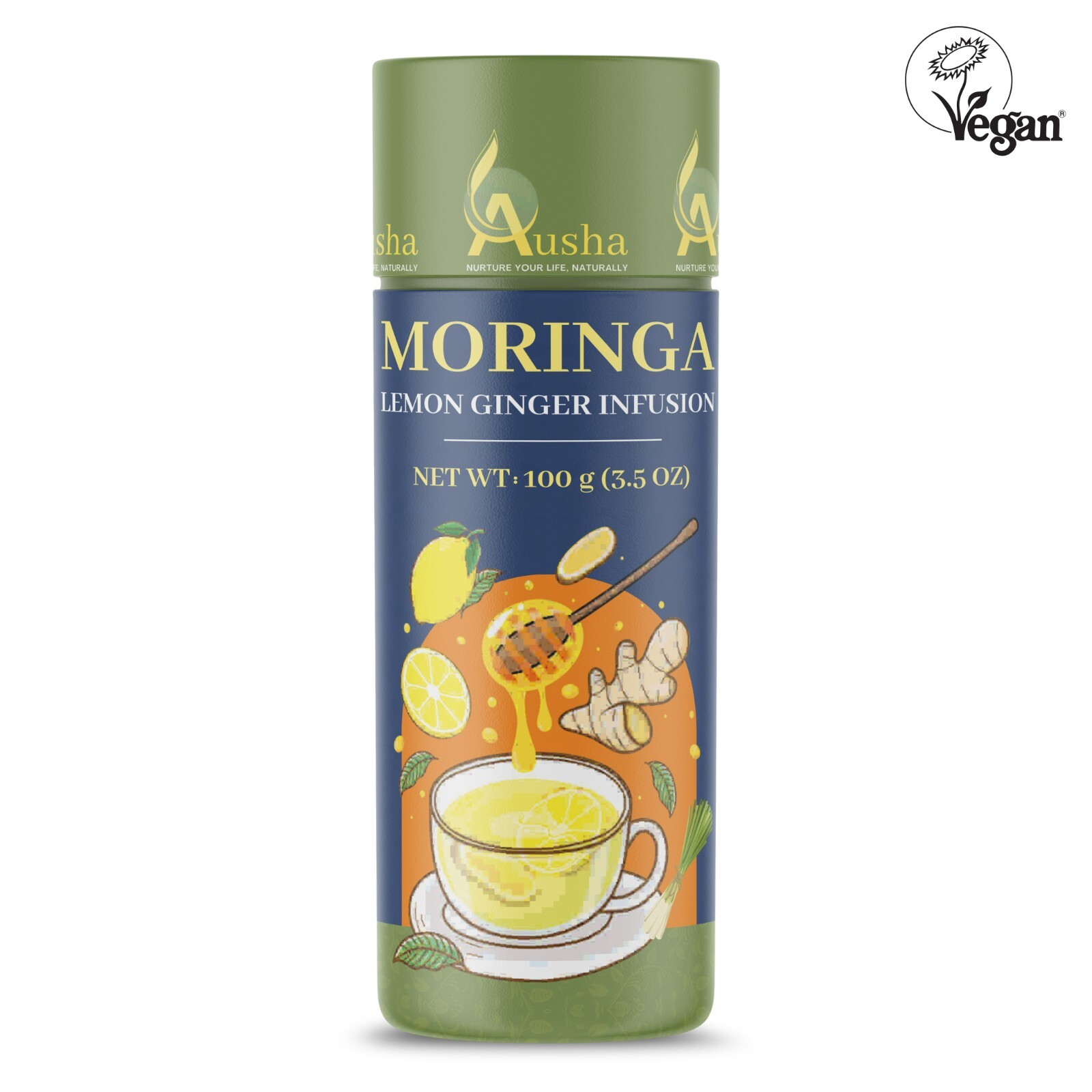 Moringa Tea 100g -  Moringa + Lemongrass + Ginger + Liquorice - Immunity, Energy