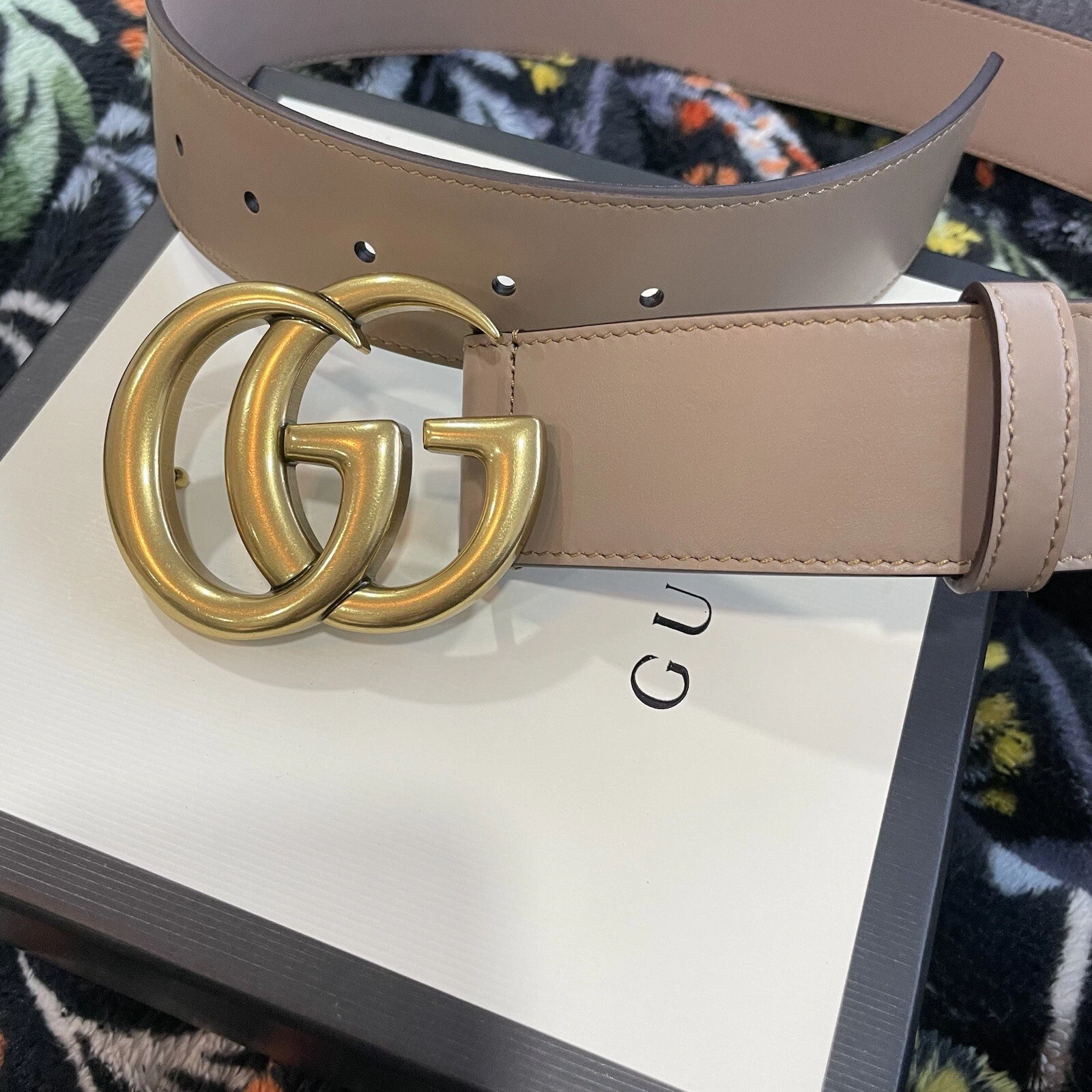 Ceinture rose Gucci Taupe