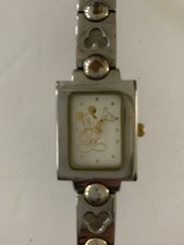 Disney Mickey Mouse Girl?s Watch Gold Mickey Metal "Ears" Band New Battery