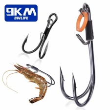 15Pcs Double Live Shrimp Hooks Set Catfish Fishing Hooks Shrimp Holder Hooks