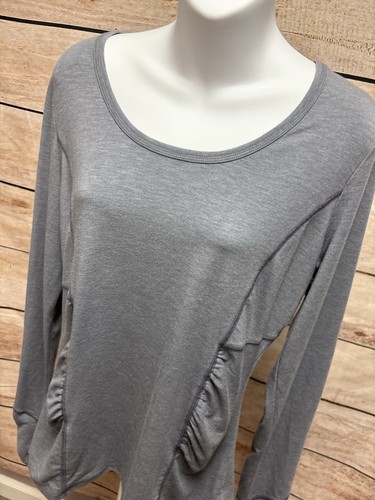 Athleta Womens Shirt Size Medium Long Sleeve Gray Workout Casual Top - 第 8/13 張圖片