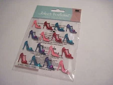 Scrapbooking Crafts Jolee's Stickers Shoes Pumps High Heels Repeats Glitter Gems