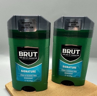 Lot of 2 Brut Signature Deodorant Solid Oval Stick 2.7 oz. Exp 1/28