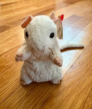 Vintage TY Beanie Babies 2000 White Mouse Plush - Cheezer Retro Toys w/ Tag