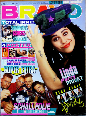 Bravo 43/93 Titelfoto: Linda Perry, Take That, Luke Perry, Hot Shots-Filmplakat