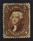 CKStamps: US Stamps Collection Scott#75 5c Jefferson Unused Regum Small Thin