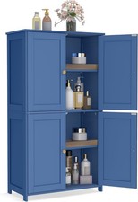 Floor Storage Cabinet Shaker 2 Shelves 4 Doors