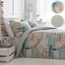 Nautical Beach Duvet Cover Bedding Bed Set Modern Soft Reversible Sea Life