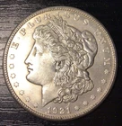 1921-S Morgan Silver Dollar, AU+ Details. Sharp! C35