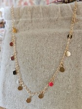 Gold Disc Necklace 18k gold plated with adjustable chain