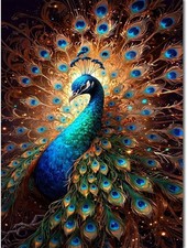 Gamteldot Diamond Art Kits for Adults Beginner - 5D 12x16 inches, A-Peacock