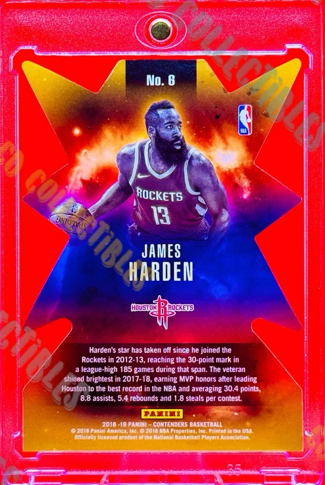 James Harden SUPERSTAR DIE CUT CARD SP PANINI HOUSTON ROCKETS MVP MINT - Image 3 of 3