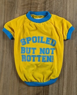 Choice Styles  Spoiled But Not Rotten  Tee   Yellow/Blue Pet Shirt, Size M
