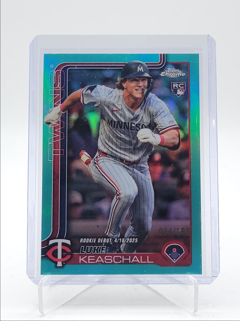 LUKE KEASCHALL 2025 TOPPS CHROME UPDATE ROOKIE DEBUT AQUA X RC /199 Q3967