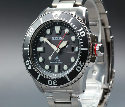 NEAR MINT] Seiko Prospex V157-0BT0 43mm Black Divers Solar Men's
