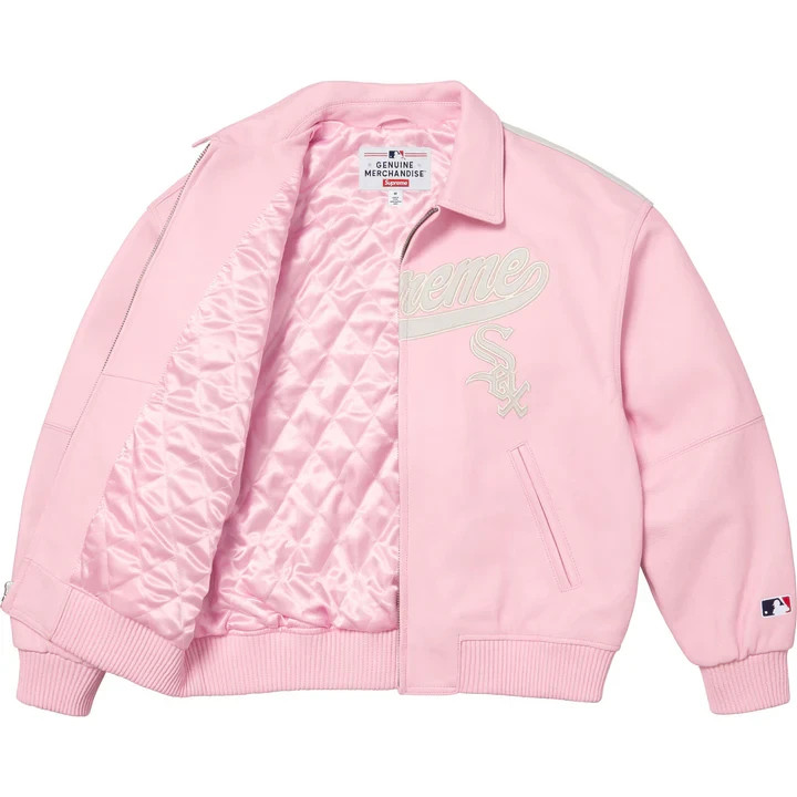 Supreme Chicago White Sox Leather Varsity Jacket Pink | eBay