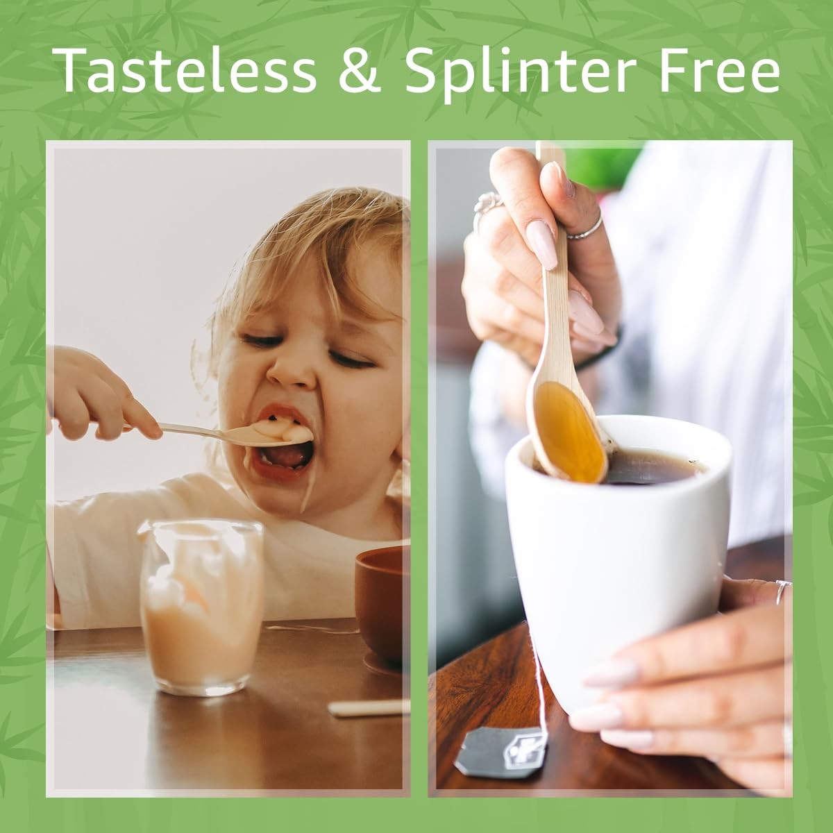 Ibambo 100 Bamboo Spoons Set - Eco Friendly Cutlery 500 Biodegradable Spoons ...