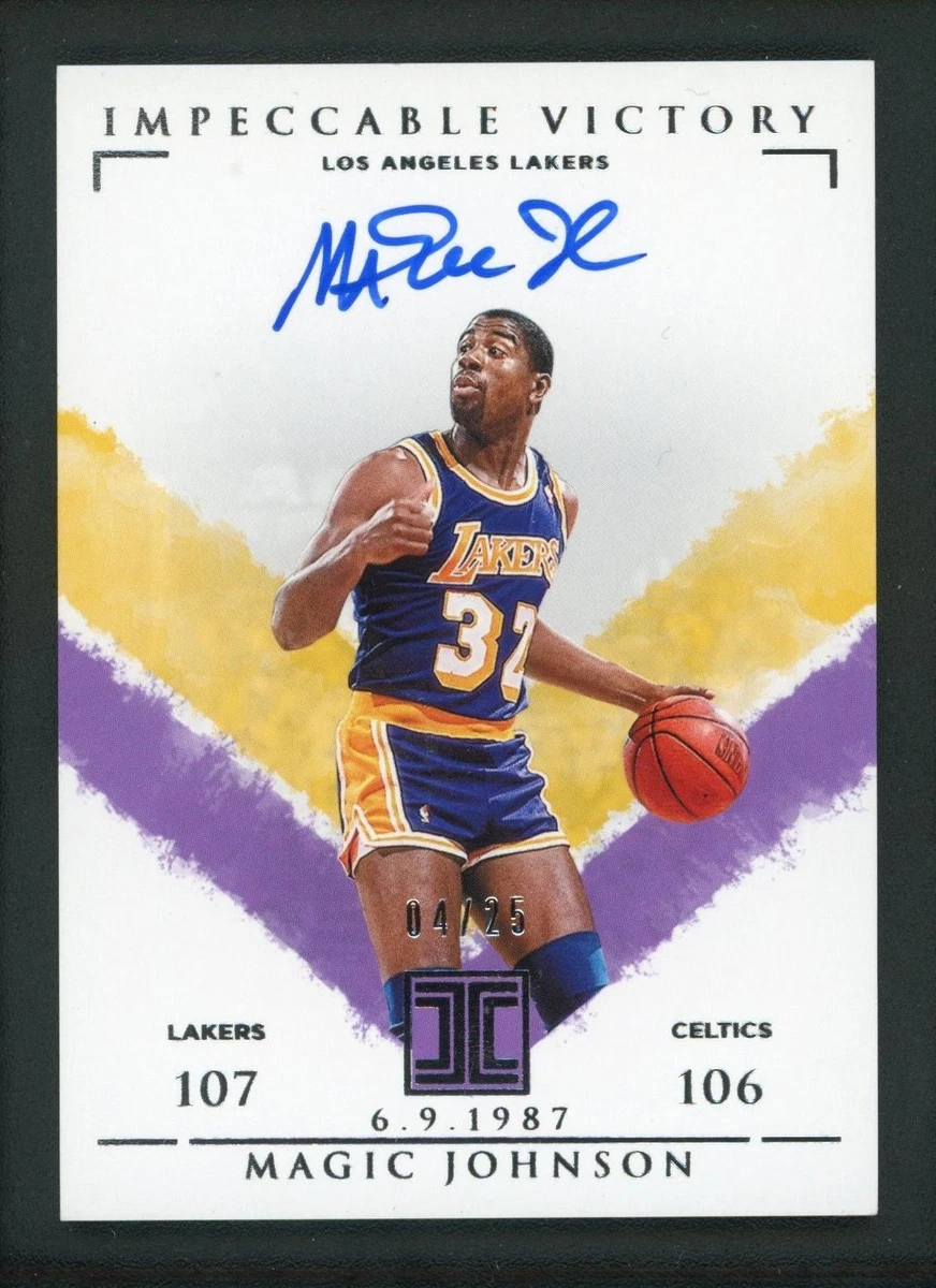 Panini Magic Johnson Basketball Autographed Sports Trading Cards