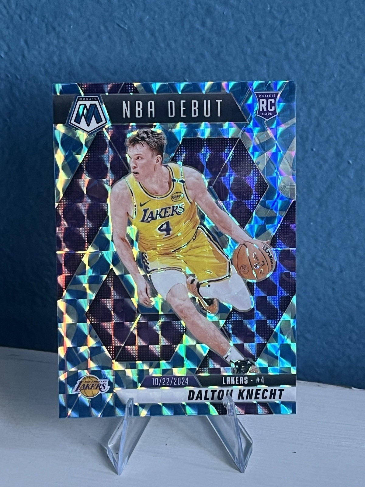 2024-25 Mosaic - NBA Debut Dalton Knecht #264 Reactive Blue Mosaic Prizm (RC)