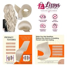 Luxurious 24 Inch Tape-In Extensions in Platinum Blonde - Seamless Remy Hair