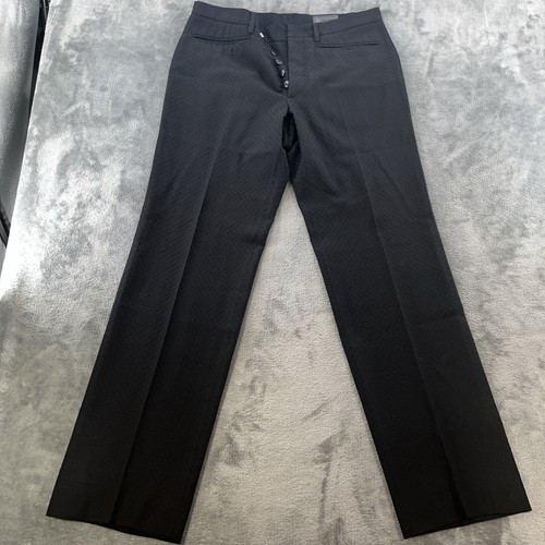 Versace, Vintage Gianni Versace Black Wool Blend Dress Pants Made in Italy Size 48/34 US