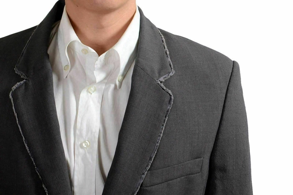 Blazer Abrigo Deportivo Maison Martin Margiela Para Hombre 100% Lana Gris EE. UU. 38 IT 48 Foto 3 de 4