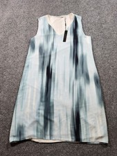New TAHARI Sleeveless Shift Dress Women Medium Blue White Stripe Stretch NWT
