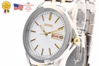 ▶[Unused w/ Box] SEIKO 7N43-0AM0 Quartz 38mm Men's Watch Day-Date Two Tone White