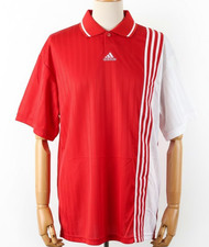 VTG Adidas Spain 90s Soccer Jersey Template Red White Stripes Made in USA NWT